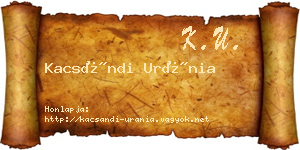 Kacsándi Uránia névjegykártya